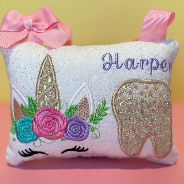 Tooth fairy pillow -Unicorn Tooth fairy Pillow