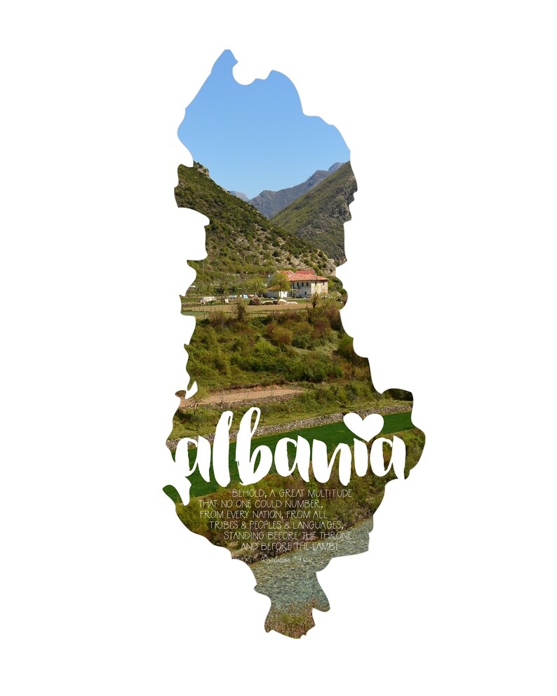 Albania Map Print Albania Missionary Gift Missions Bible Etsy
