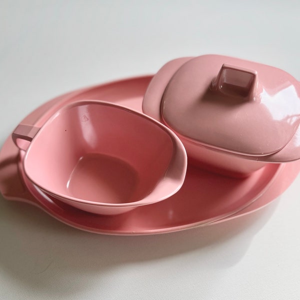 Vintage Pink  Melamine Sets, Vintage pink Bootonware, Vintage Melmac, Midcentury, 1950-60 Vintage Melamin, Vintage Baby Pink Melamin