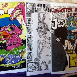 OOAK Easter Cards Evil Chicken Bunny Jesus Bunny Crazy