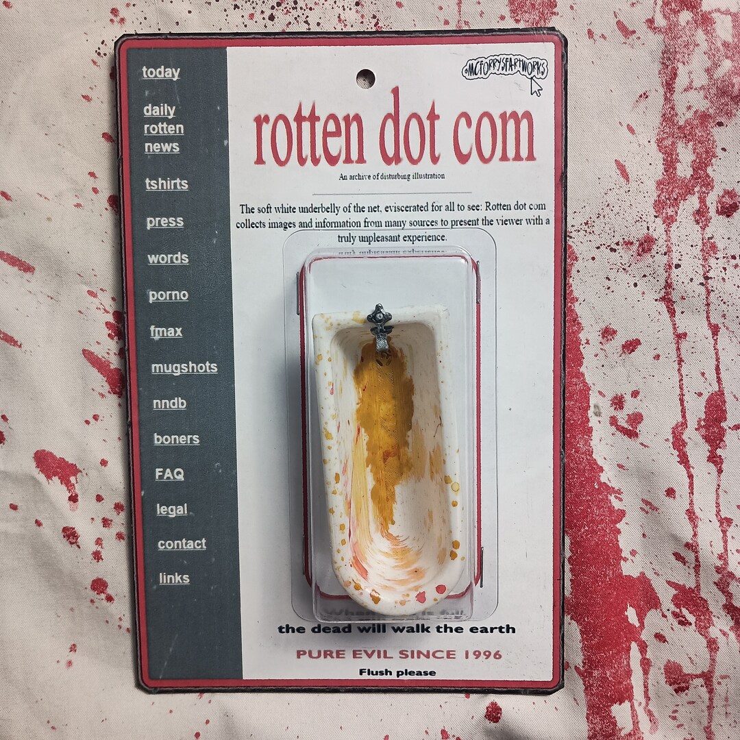 Dott Rotten Rotten Dot Com Art Piece - Dark Humor Tub - Etsy