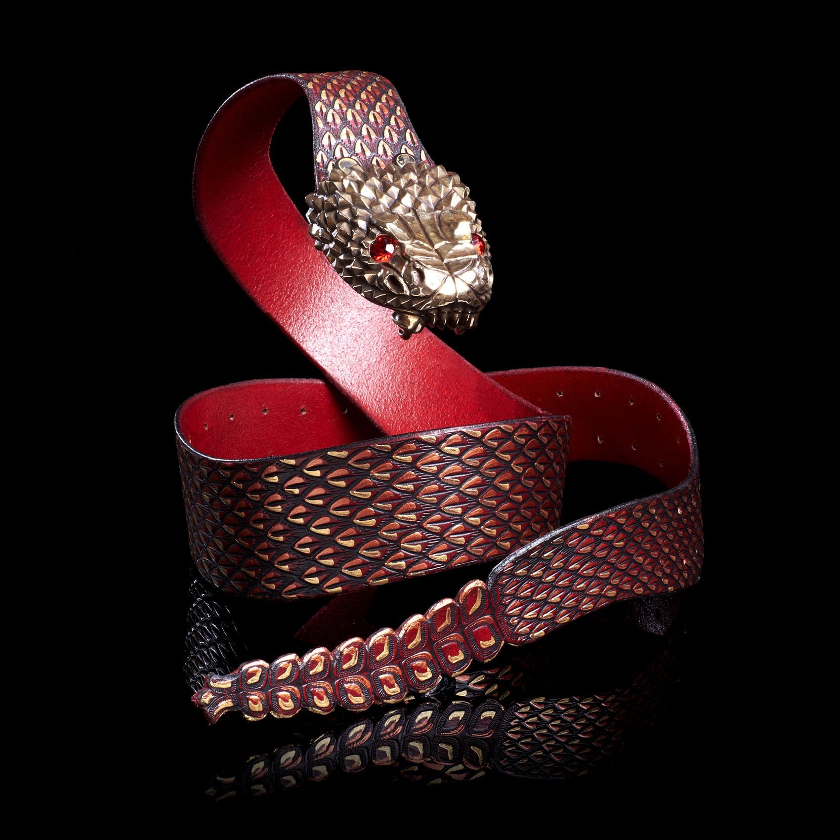 RATTLE SNAKE Belt Red Handmade Beltbuckle Buckle. Snake Snakebuckle Quetzalcoatl Serpent Etsy Canada