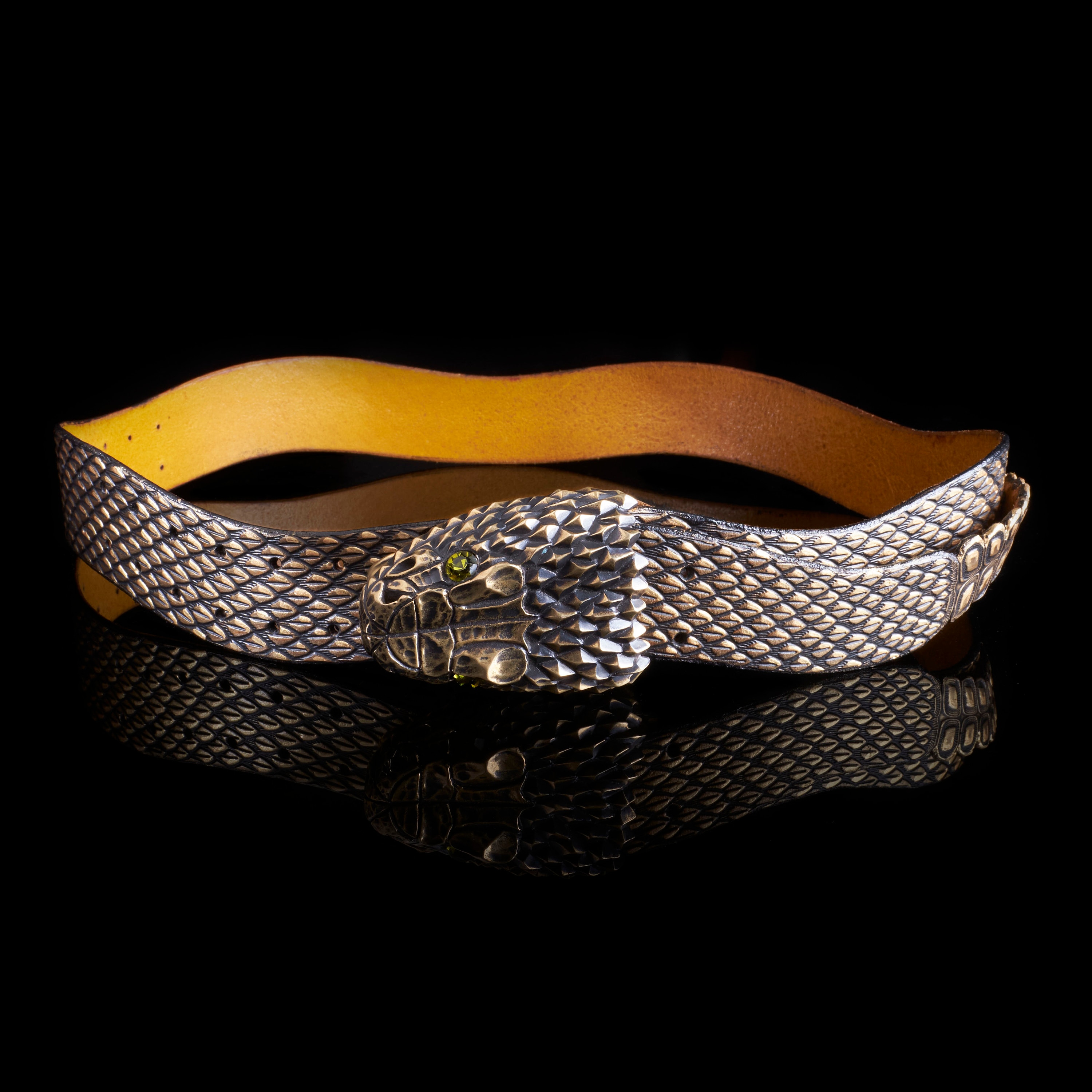 RATTLE-SNAKE belt Bronze .Large Snake Belt. | Etsy