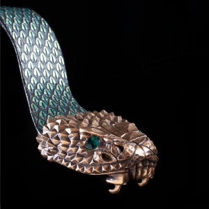 VIPER Belt Emerald. Large Snake Belt. Handmade.BeltBuckle.Buckle.SnakeBuckle.Quetzalcoatl.Serpent image 4