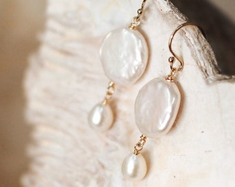 Dainty Pearl Drop Bridal Earrings – Minimalist Handmade Wedding Jewelry