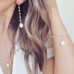 Boho bridal bracelet, pearl bridal bracelet, simple bracelet, boho wedding bracelet, pearl drop, simple pearl wedding bracelet