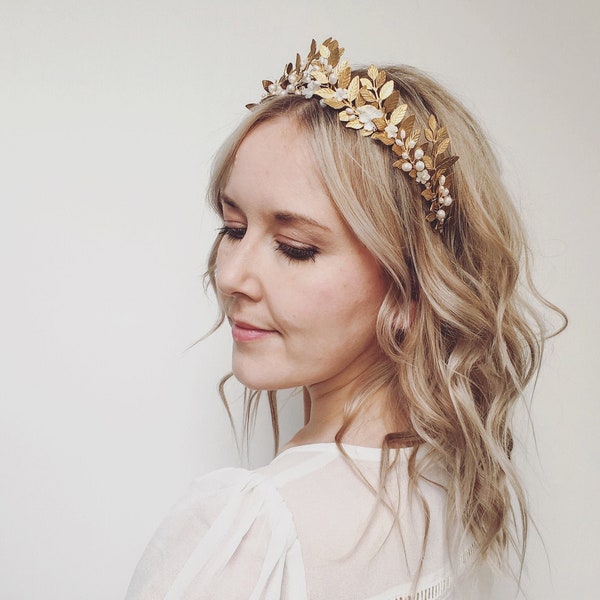 Gold Leaf Crown Etsy