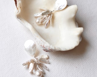 Keshi Pearl Bridal Earrings: Boho Wedding Jewelry