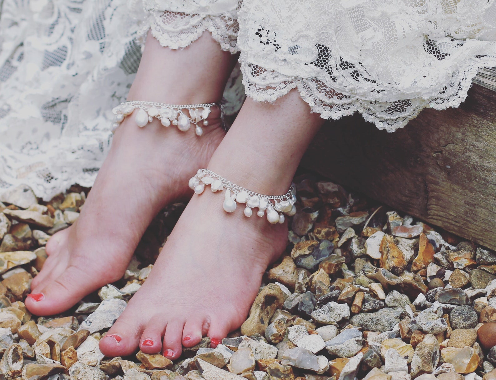 Rose gold bridal anklets rose gold and pearl ankle bracelets Etsy