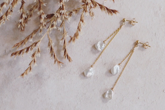 Boho pearl deals earrings