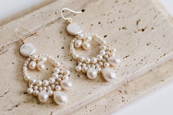 Freshwater Pearl Earrings Dangle Drop Sterling India | Ubuy
