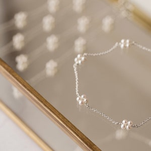 Bridal bracelet, dainty pearl bracelet, boho wedding jewelry, handmade pearl bracelet, tiny pearl, seed pearl image 2