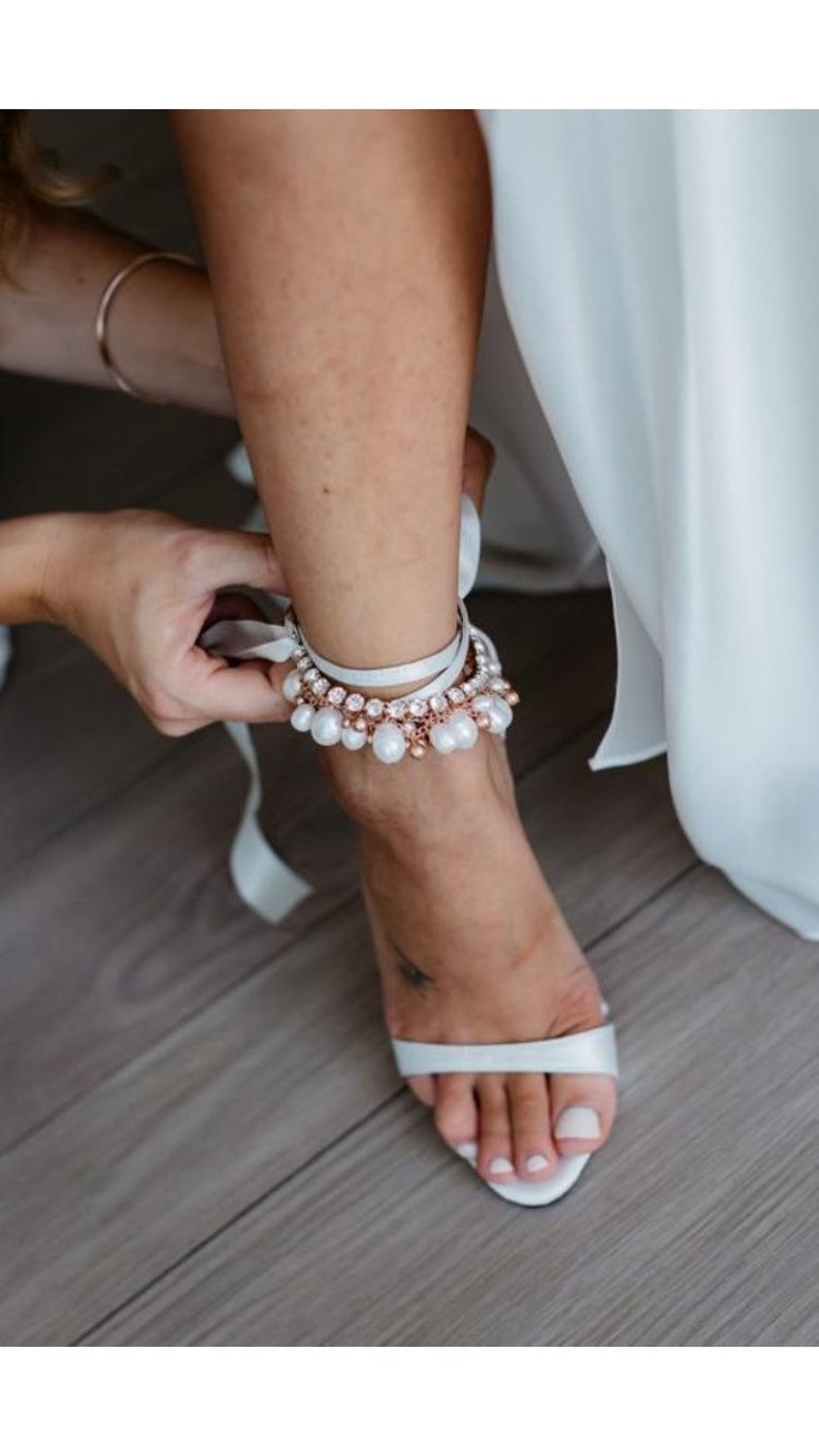 Boho bridal anklets rose gold ankle bracelets bridal Etsy