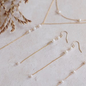 Boho Bridal Necklace, Pearl Backdrop Necklace, 14k gold pearl necklace, Wedding Necklace Jewelry image 7