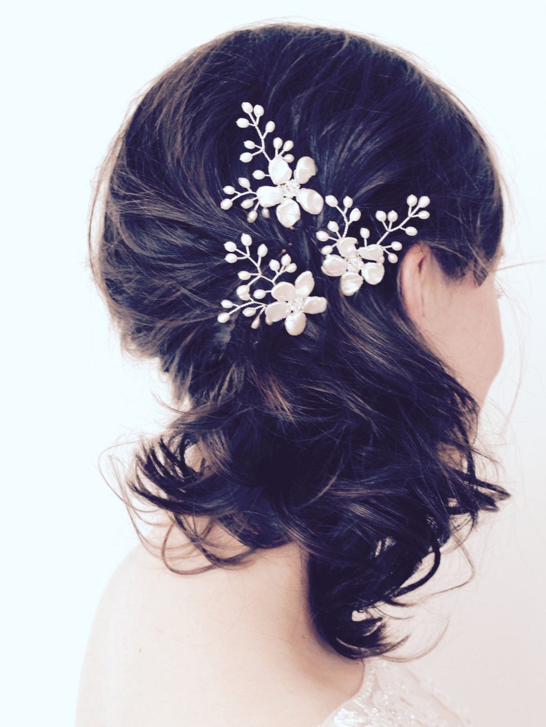 Bridal hair pins set of 3 wedding hair pins bridesmaid pins Etsy