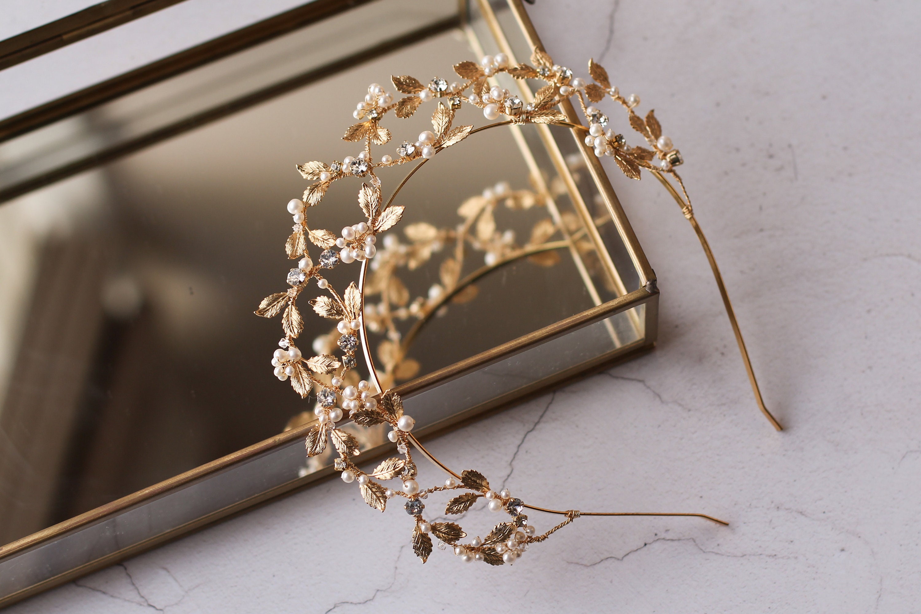 Gold Leaf Vine Bridal Crown