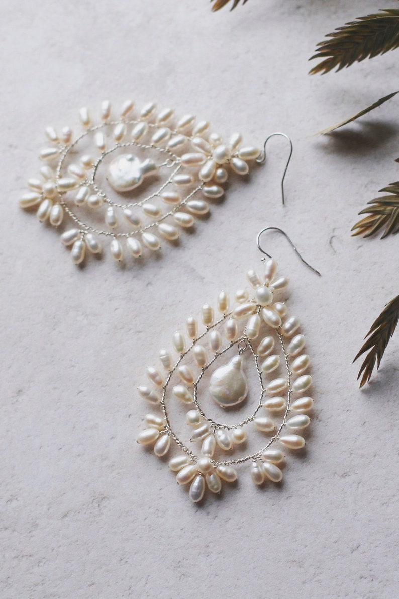 Boho Bridal Earrings Statement Bridal Earrings Boho Wedding Etsy