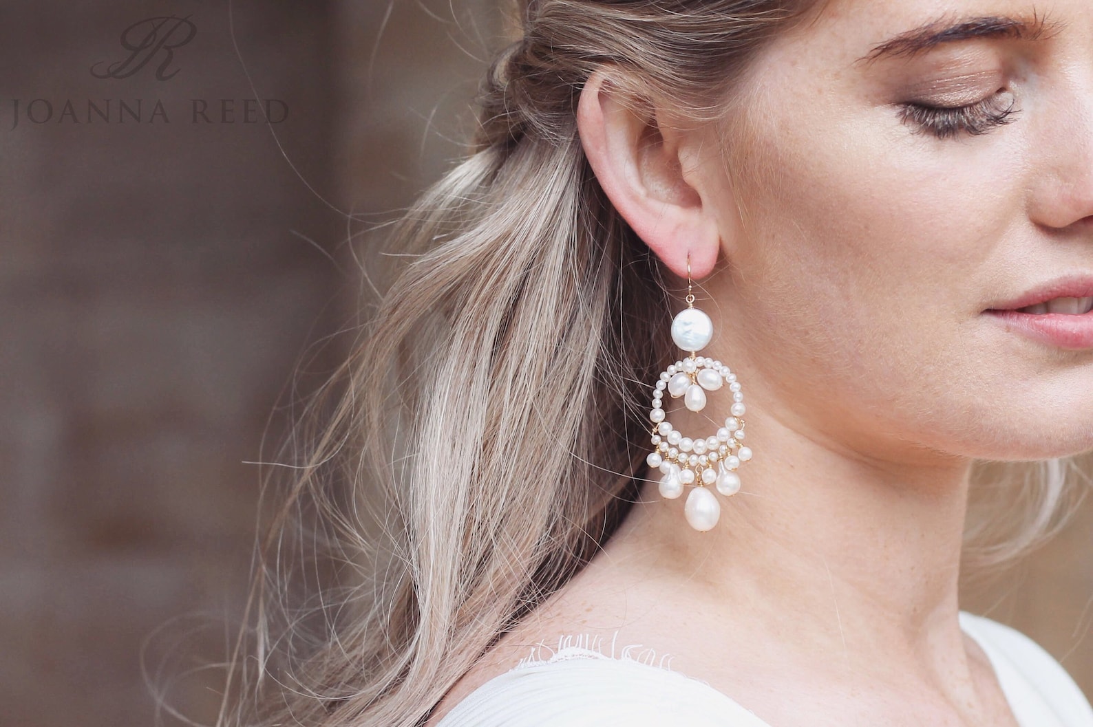 Boho Bridal Earrings Big Pearl Earrings Statement Earrings Etsy