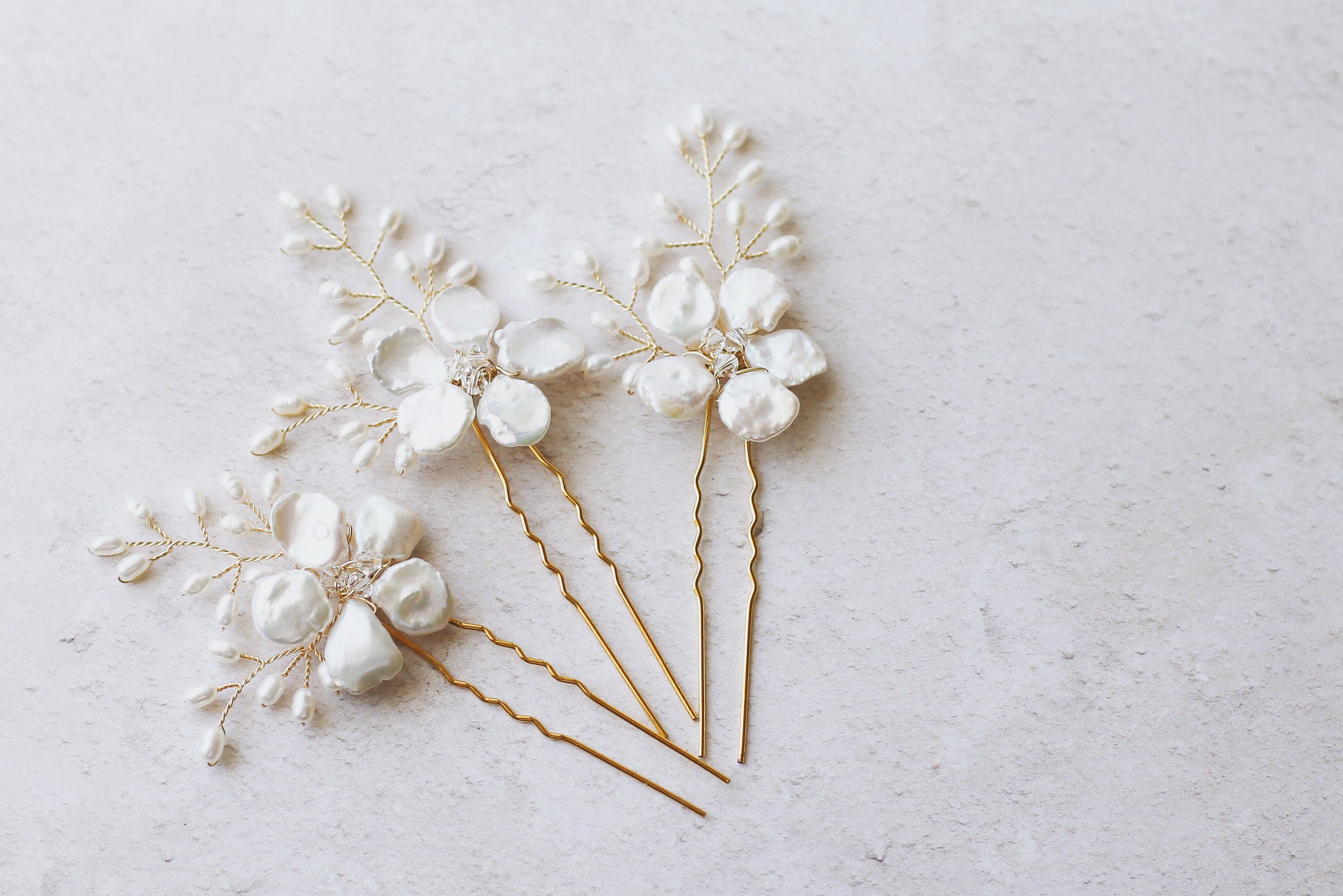 Bridal hair pins set of pins gold bridal hair accessories Etsy
