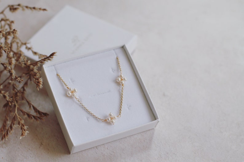 Boho bridal choker, gold bridal necklace, boho layering necklace, boho wedding necklace, simple freshwater pearl necklace image 4