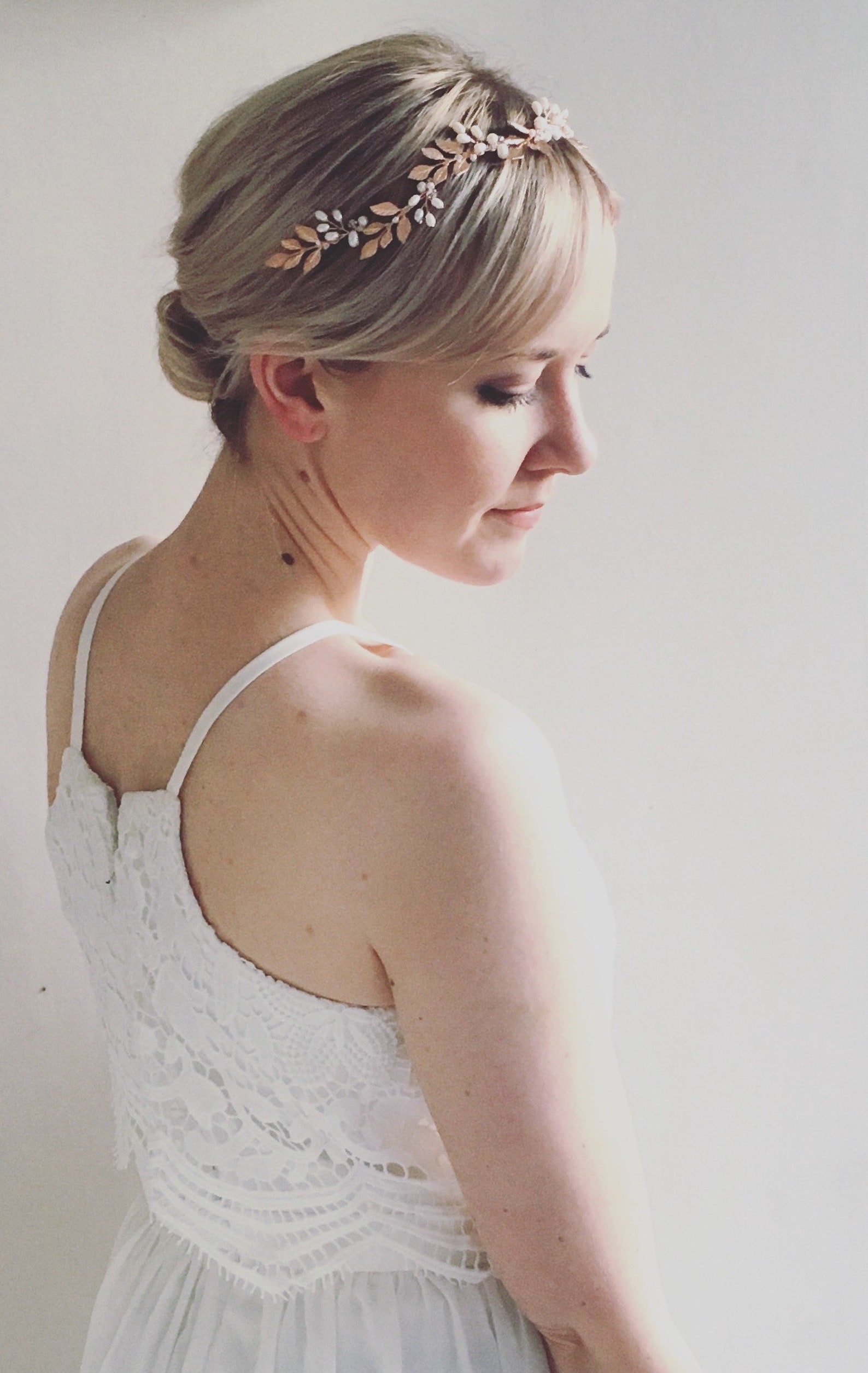 Bridal Hair Accessories Rose Gold Rose Gold Hair Vine Pearl Etsy