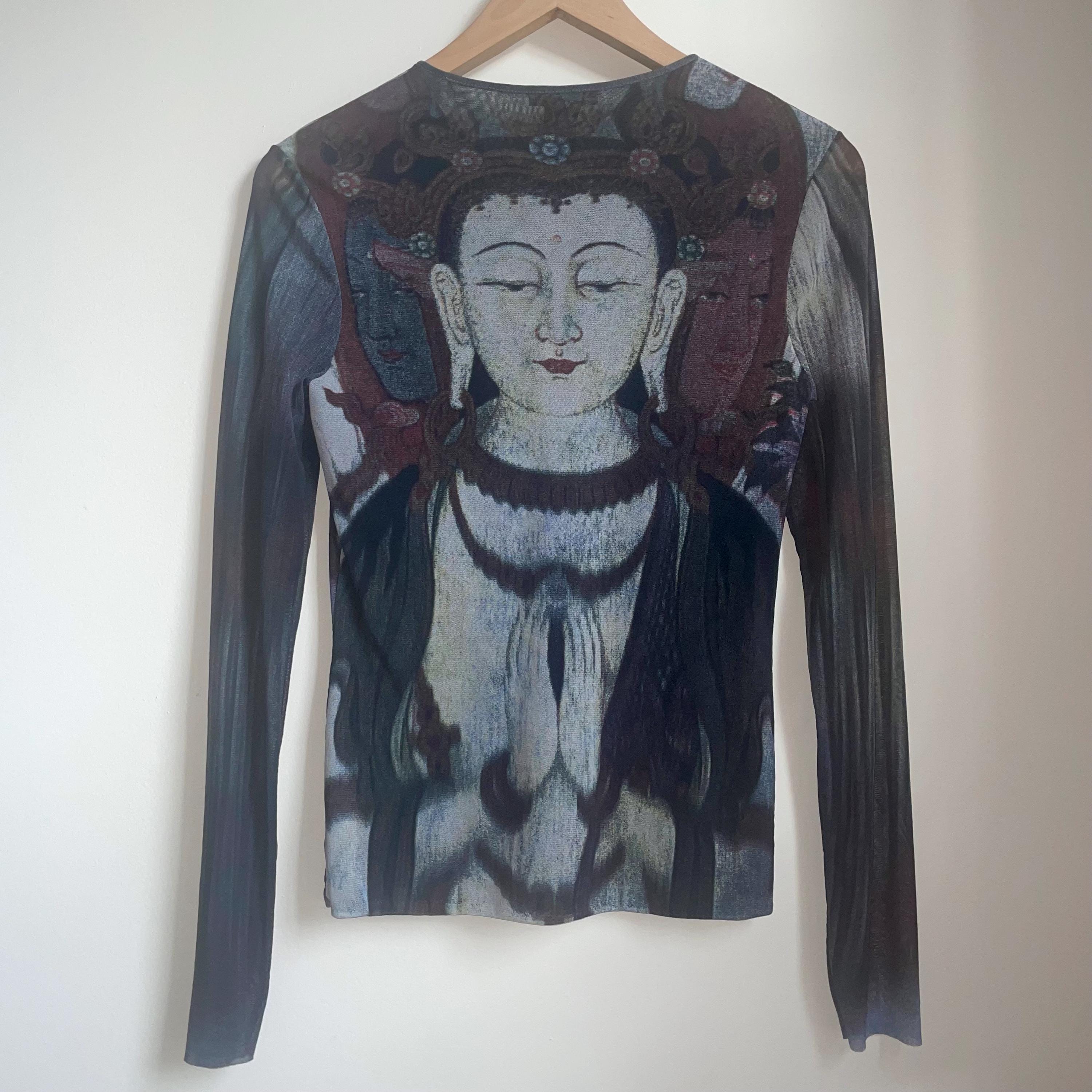 90s Vivienne Tam Kuan Yin Buddha Sheer Mesh Top - Etsy