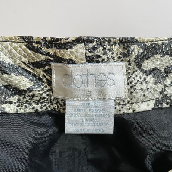 Vintage Y2k Leather Snakeskin Flare Trousers - image 6