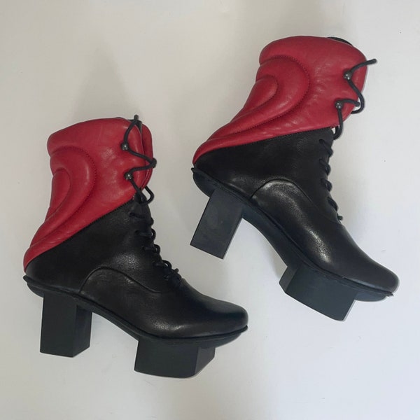 Trippen Heart Lace-Up Platform Geta Boots