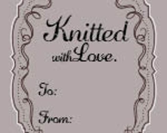 Knitted With Love Clothing Tag - Printable