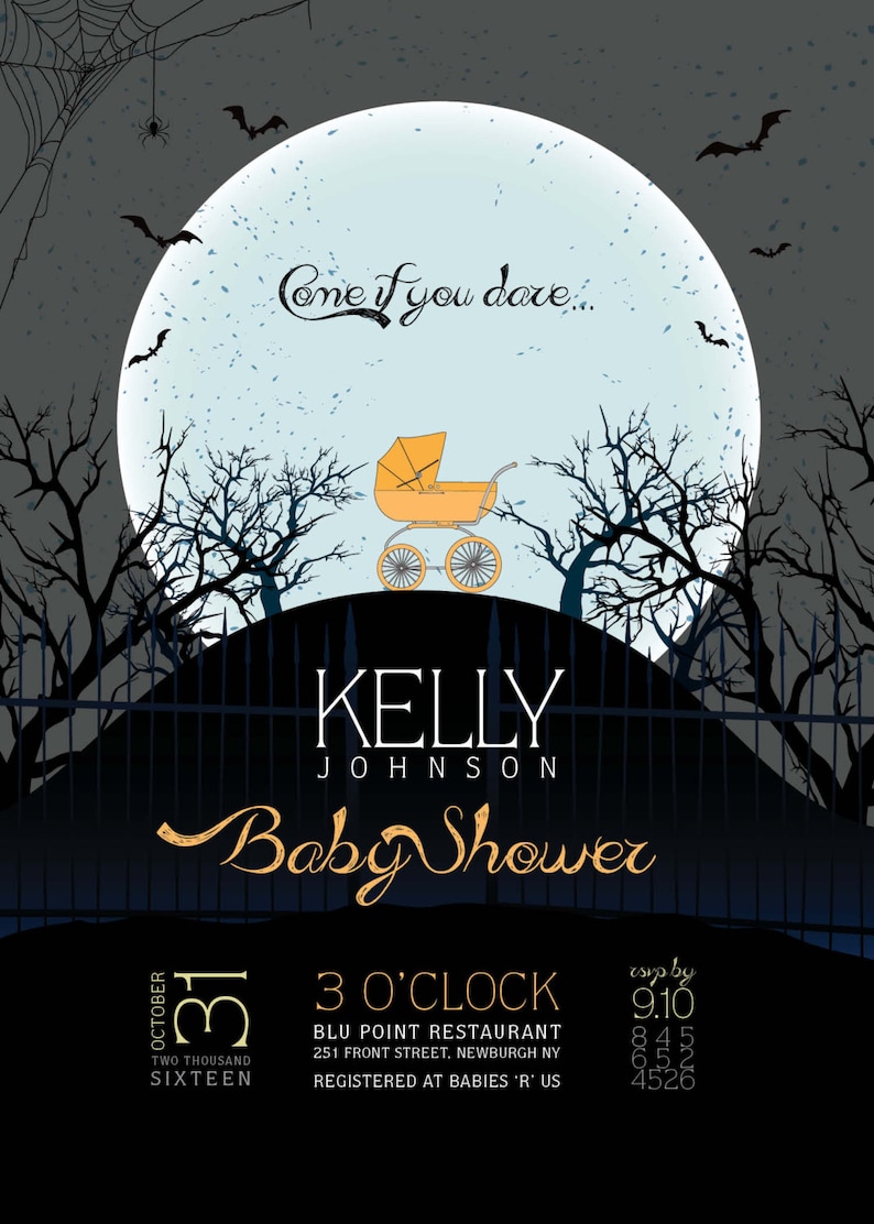 Halloween Themed Baby Shower Invitation