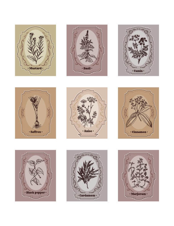 Vintage Spice Jar Labels or Tags Printable Etsy