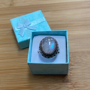 Sterling silver moonstone ring