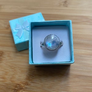 Sterling silver moonstone ring
