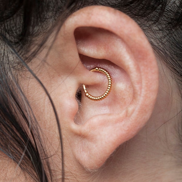 14k Gold Daith Ohr-Piercing, Daith Ring, 14k Solid Gold Daith Hoop, 14k Gold Daith Ohrring, Daith Piercing Ring, kleines Daith Piercing