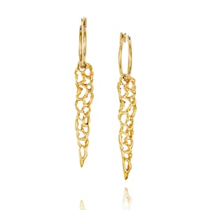 Unique Gold Earrings, Gold Statement Earrings, Gold Boho Earrings, Ethnic Earrings, Gold Dangle Earrings, Long Earrings, Dangle Hoops Gold
