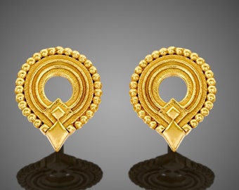 Aretes de oro, Aretes de oro de 14 k, Aretes de oro, Aretes de oro macizo, Aretes tribales, Aretes de oro, Aretes llamativos, Aretes étnicos, Indios