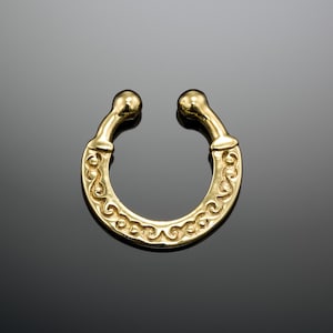 Faux Piercing, No Piercing Septum, Septum Clip On, Fake Septum Ring, Gold Septum Ring, Tribal Septum Ring, Indian Septum Ring, Men Septum