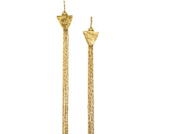 Chain Tassel Earring, Gold Tassel Earrings, Extra Long Tassel Earrings, Chain Drop Earrings, Boho Tassel Earrings, Long Dangle Earrings