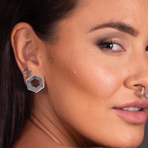 Sterling Silver Ear Gauges, Sterling Silver Ear Tunnels, 4-12mm Gauge Earrings, 4-12mm Ear Plugs, Tribal Ear Gauges