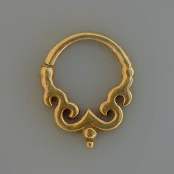 Septum Ring Tribal Septum Gold Nose Ring 24 kt Gold Septum Jewelry Septum Nose Septum Original Made By Sagia
