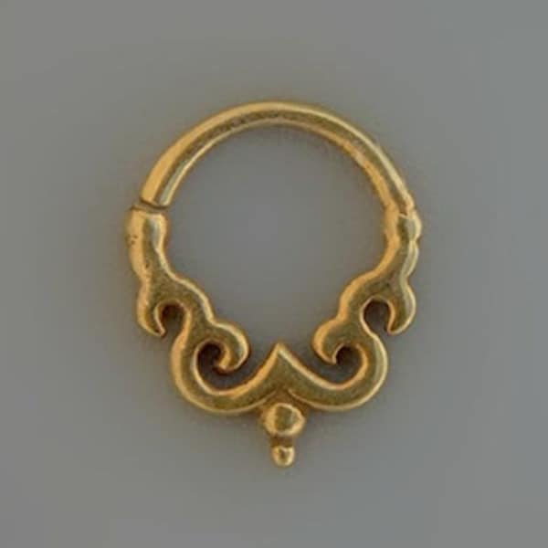 Septum Ring Tribal Septum Gold Nose Ring 24 kt Gold Septum Jewelry Septum Nose Septum Original Made By Sagia