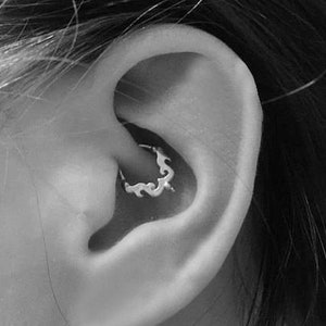 Daith Jewelry, Silver Septum Ring, Piercing Jewelry, Rook Piercing, Helix Hoop, Cartilage Jewelry, Tragus Earring, Silver Piercing, 16g, 18g