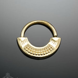 Gold Septum Jewelry, Gold Septum Ring 16g/8g, Tribal Septum Piercing, Indian Nose Piercing, Small Septum Nose Ring for Men and Women