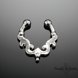 Fake Septum Ring, Fake Septum, Sterling Silber, Fake Septum, Faux Septum Ring, Septum Manschette, Tragus, Helix, Knorpel, Fake-Piercing