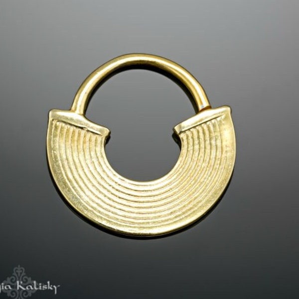 Tribal Septum, Gold Septum Ring, 16g Septum Ring, 18g Septum Ring, Indian Nose Ring, Septum Piercing, Tribal Septum Jewelry
