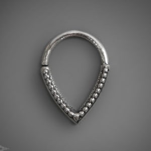 Silver Septum Jewelry, Tribal Tear Drop Septum Ring, Sterling Silver Nose Ring, Indian Nose Jewelry By Sagia