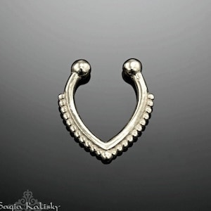 Fake Septum Piercing, Fake Septum Ring, Sterling Silver, Faux Septum Ring, Septum Cuff, Tribal Septum, Nose Cuff