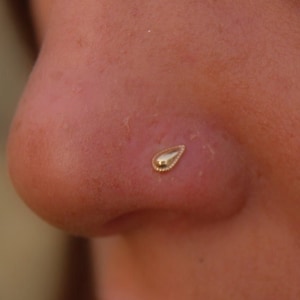 14k Solid Gold Nose Screw, 22g Nose Stud, Tiny Nose Pin, Indian Piercing Nez, Tribal Nose Piercing, Nose Jewelry, Nostril Piercing