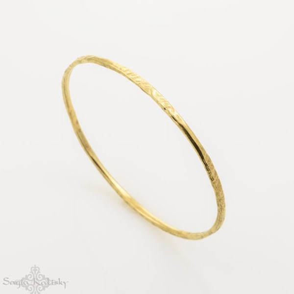 Moroccan Bangle Bracelet, Thin Gold Bracelet For Women, Minimalist Hammered Bangle, Moroccan Jewelry, Stackable Bracelet, Boho Bracelet