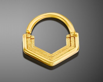 14k Solid Gold Septum Ring, Gold Piercings for Men, 16g Septum Ring, Septum Jewelry, Nose Piercing Men, Septum Nose Rings, Septum Ring 14kt